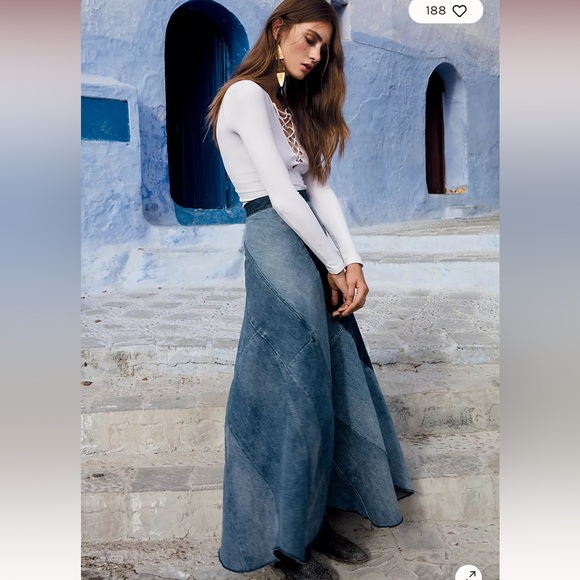 FREE PEOPLE Still Into You Denim Maxi Skirt - Picture 5 of 11